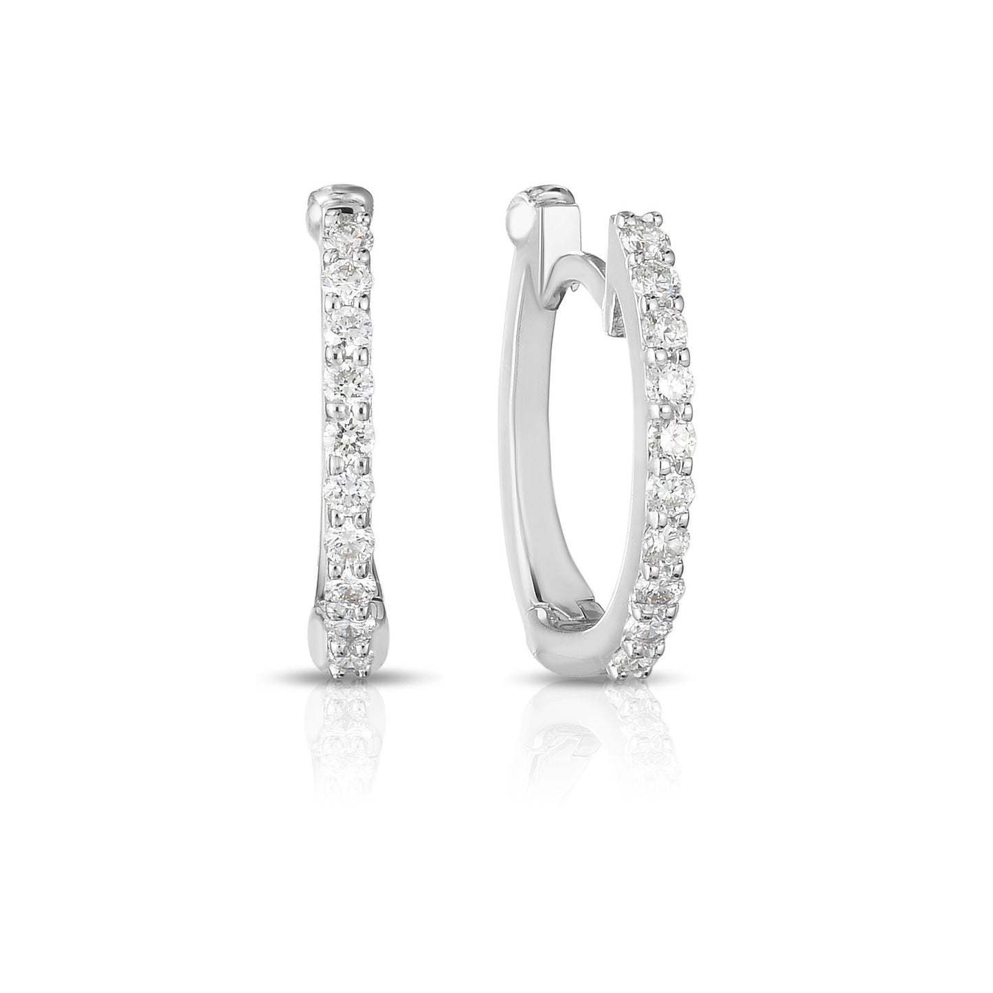 13mm Diamond Huggies in White Gold