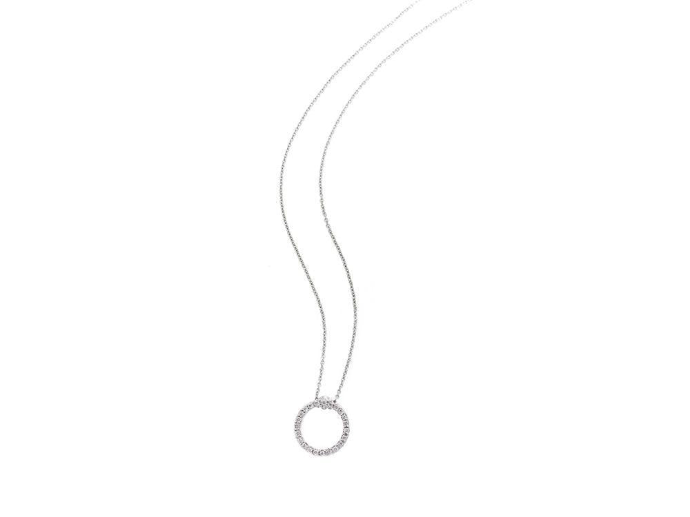 Tiny Treasures Diamond Circle Necklace in 18k White Gold