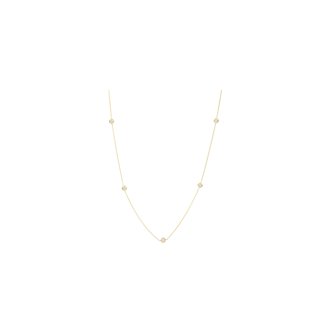 Seven Station Necklace in Yellow Gold