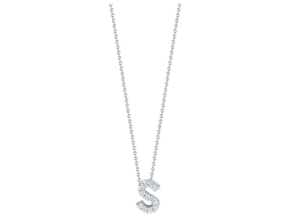 Tiny Treasures Diamond Love Letter "S" in White Gold
