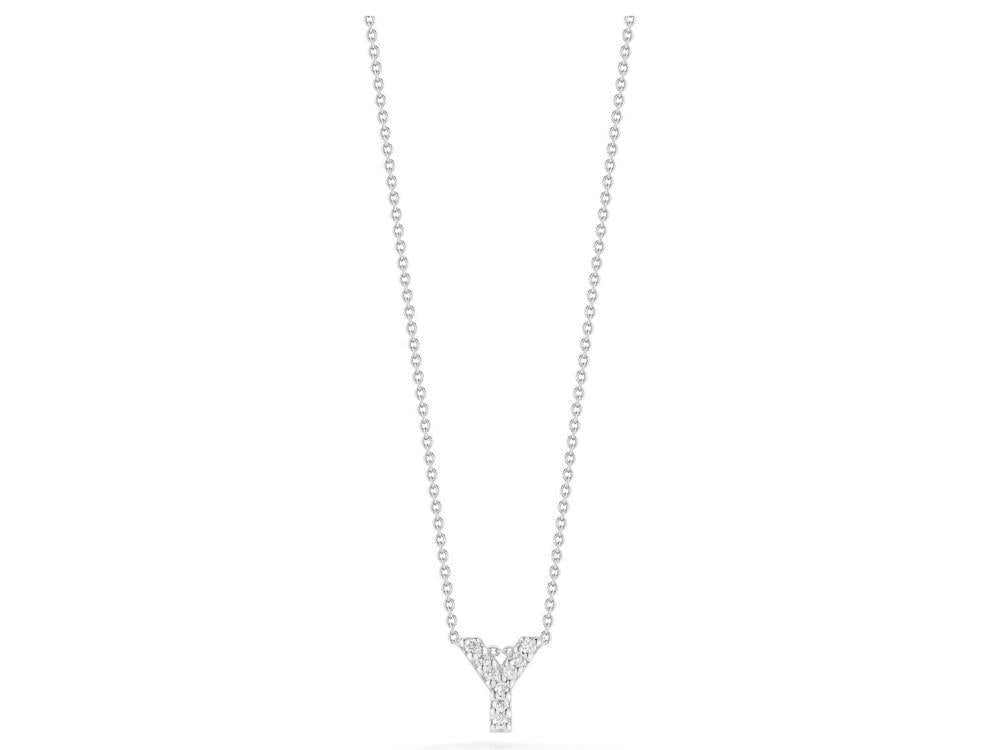 Tiny Treasures Diamond Love Letter "Y" in White Gold