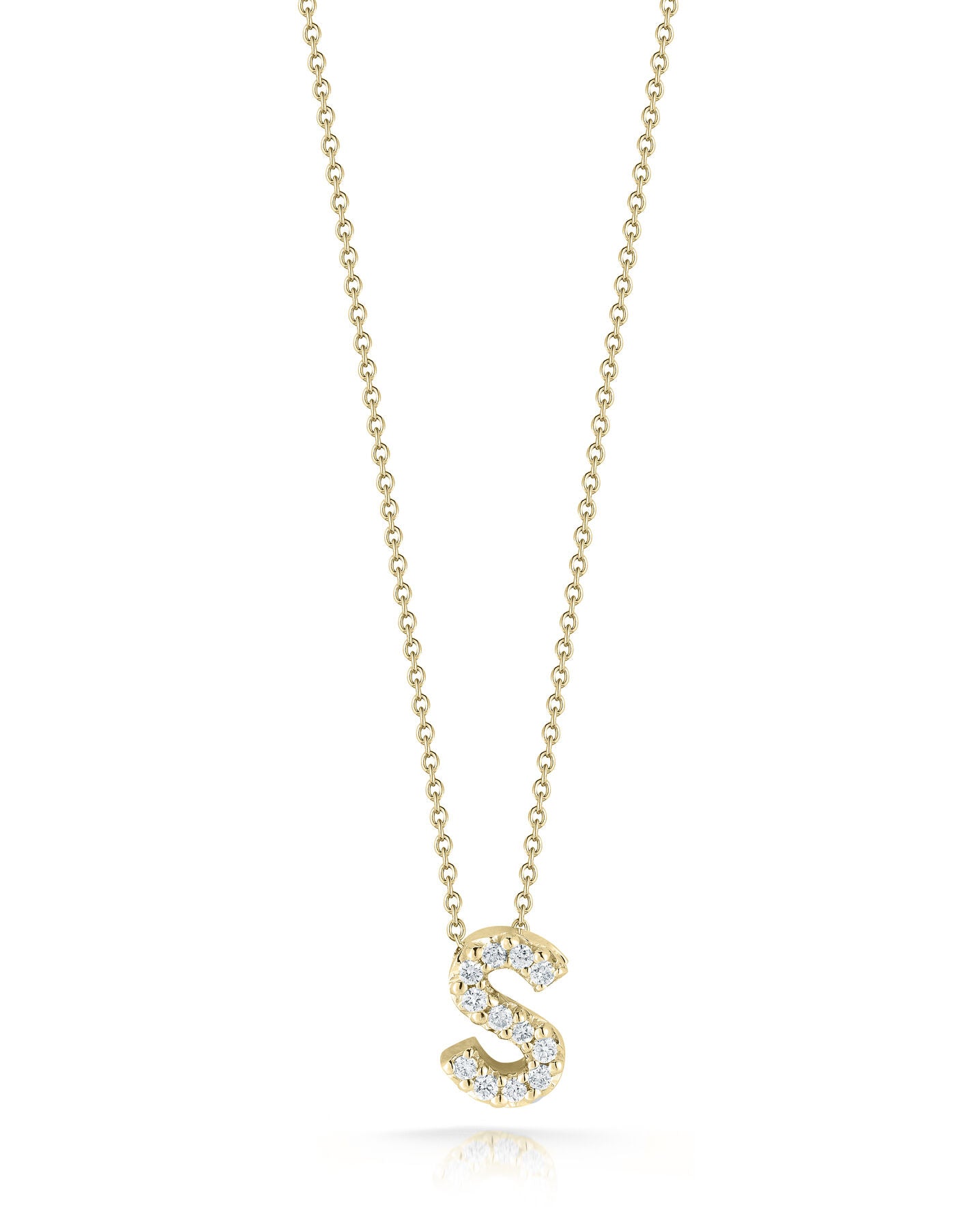 Tiny Treasures Diamond "S" Initial Necklace