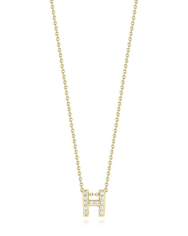 Tiny Treasures Diamond Love Letter "H" in Yellow Gold