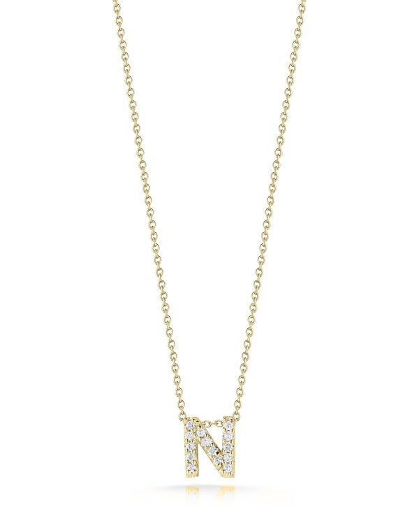 Tiny Treasures Diamond Love Letter "N" in Yellow Gold