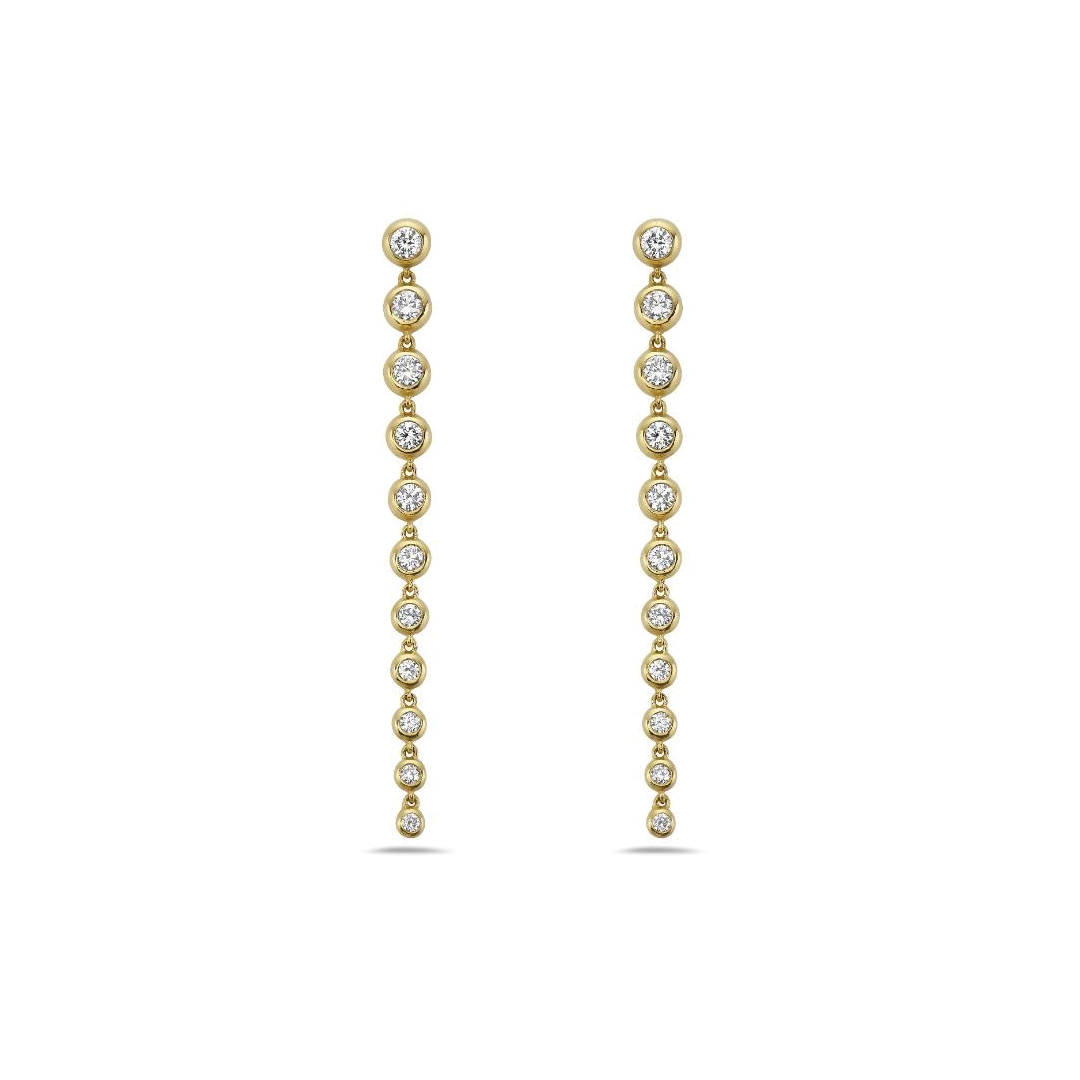 Diamond Bezel Drop Earrings