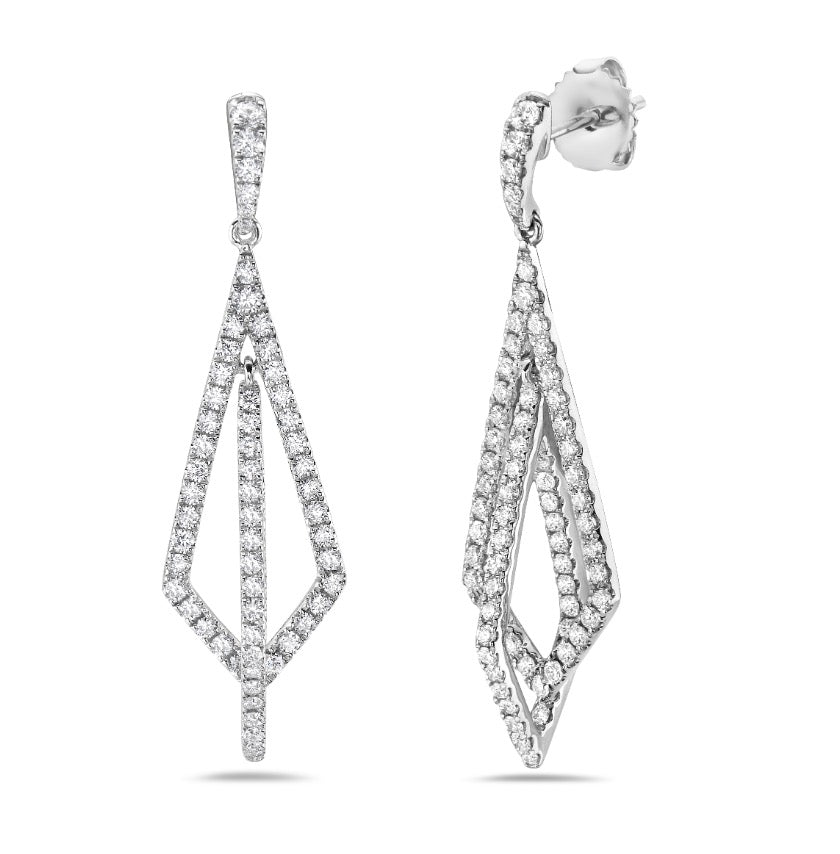 Double Kite Diamond Drop Earrings