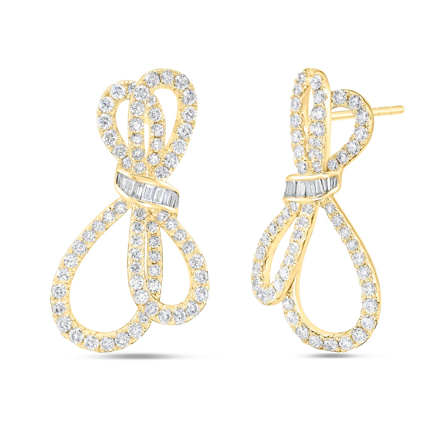 Diamond Bow Earrings