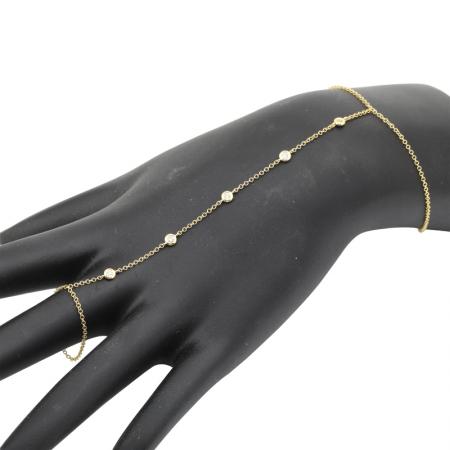 Diamond Station Cable Chain Hand Bracelet