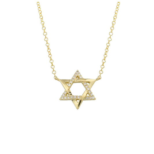 Star of David Necklace with Diamonds
