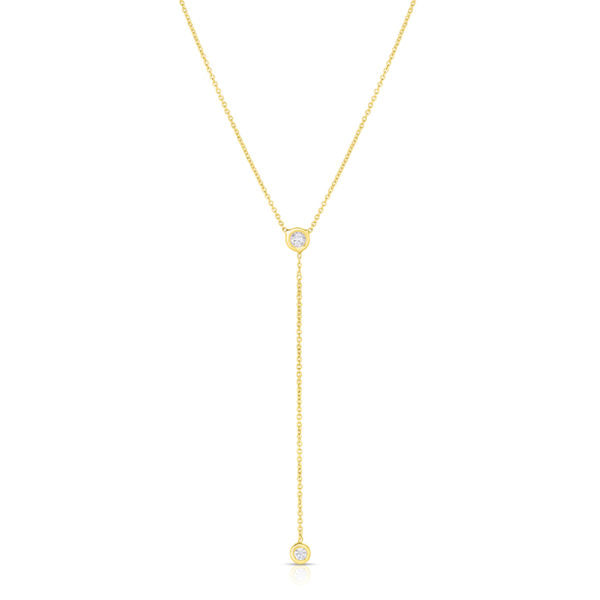 Diamond "Y" necklace in 18k Yellow Gold