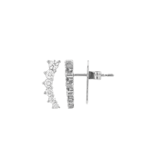 6-Stone Graduated Diamond Ear Climber in 14K White Gold