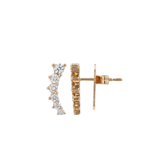 6-Stone Graduated Diamond Ear Climber in 14K Rose Gold