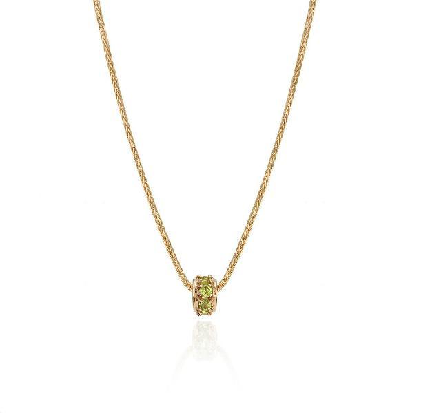 Birthstone Rondelle Pendant in Peridot