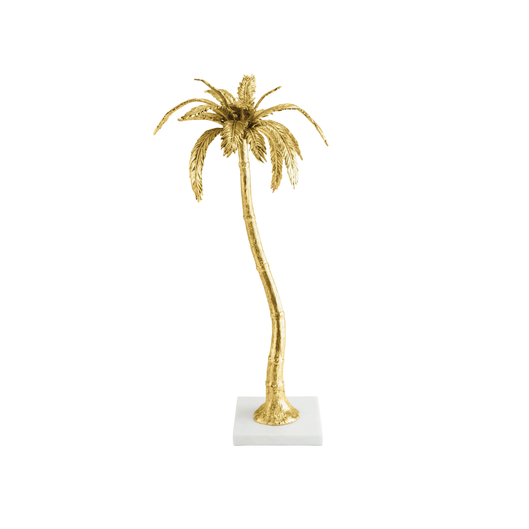 Michael Aram Single Gold Palm Tree Candle Holder