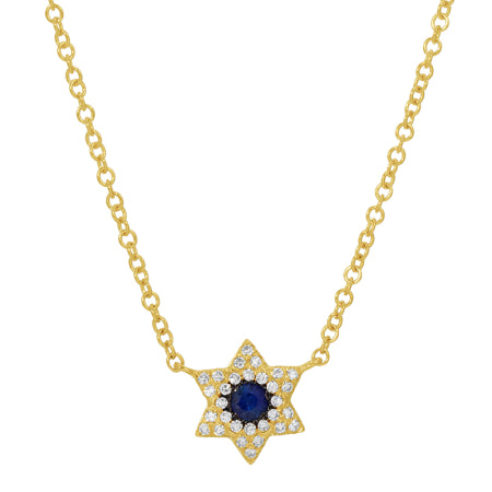 Star of David Pendant Necklace in Yellow Gold
