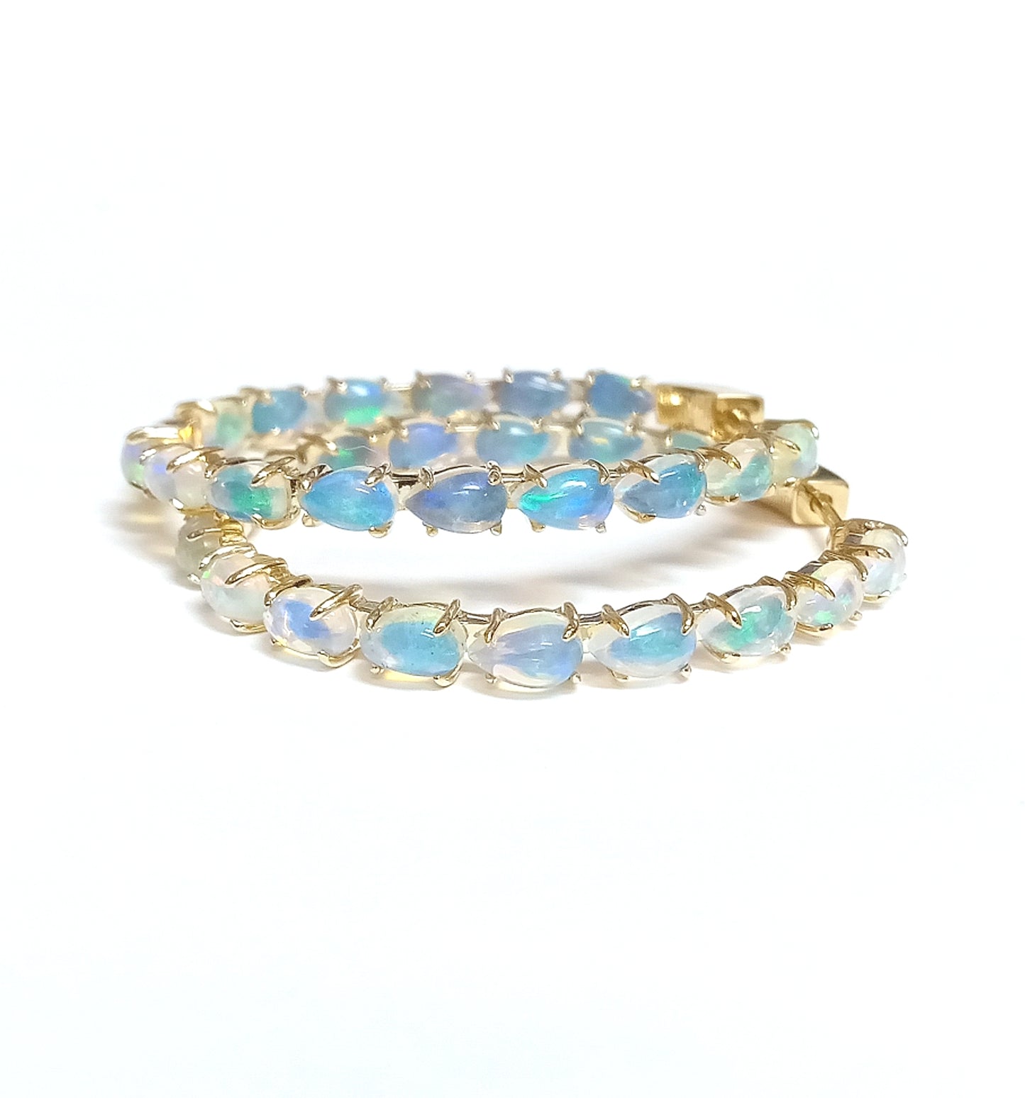 In/Out Opal Hoop Earrings