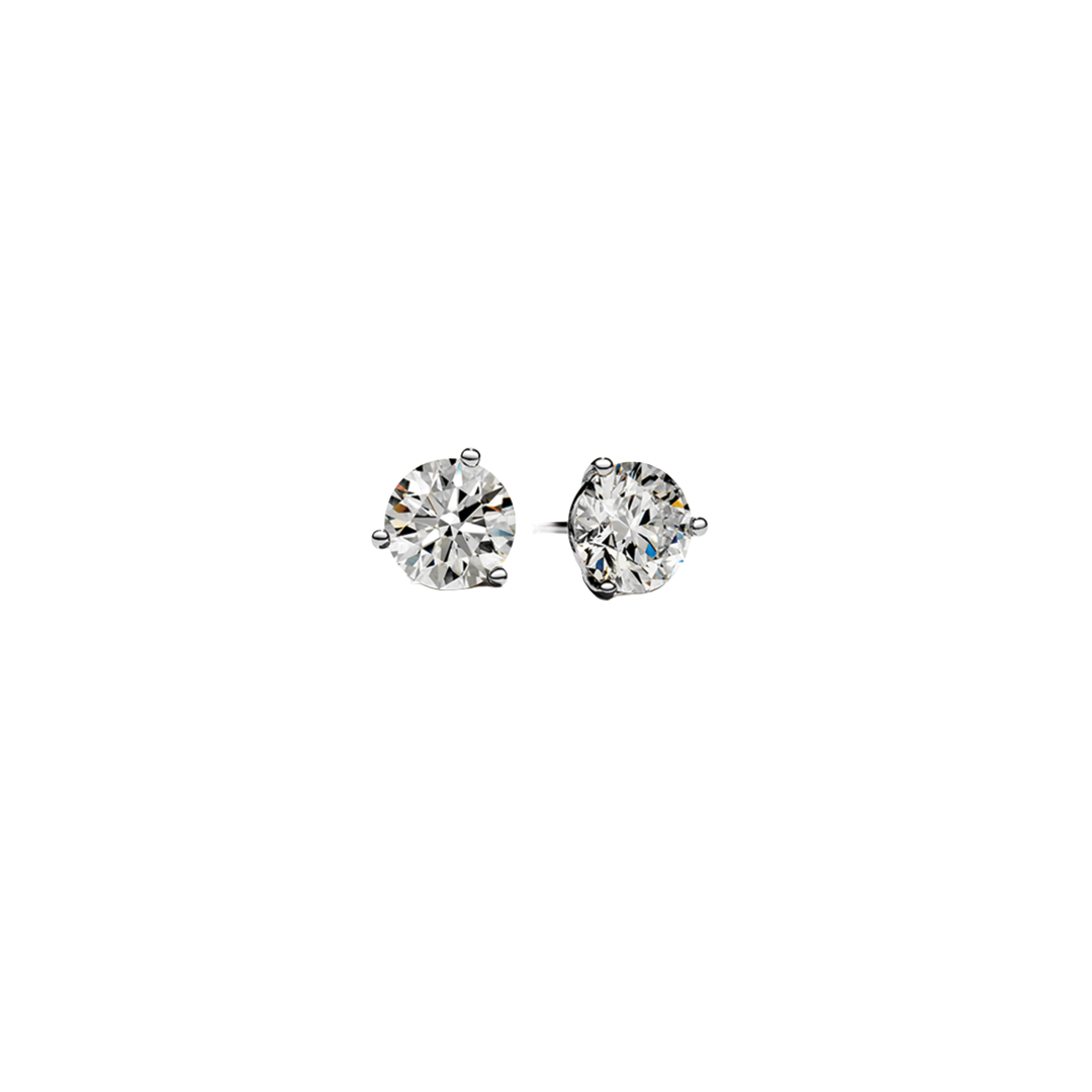 3-Prong Diamond Stud Earrings, 0.75ctw