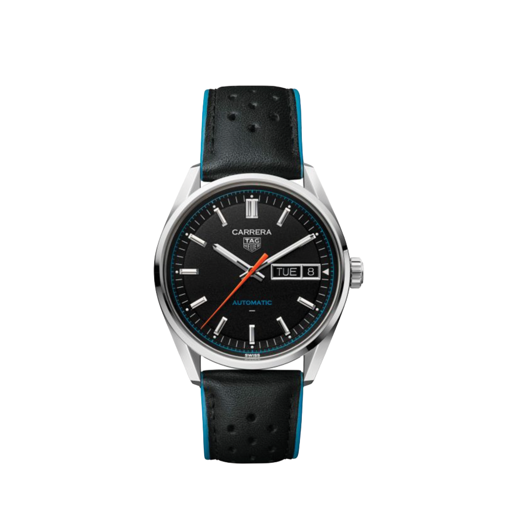 41mm Carrera Watch with Black Dial and Strap