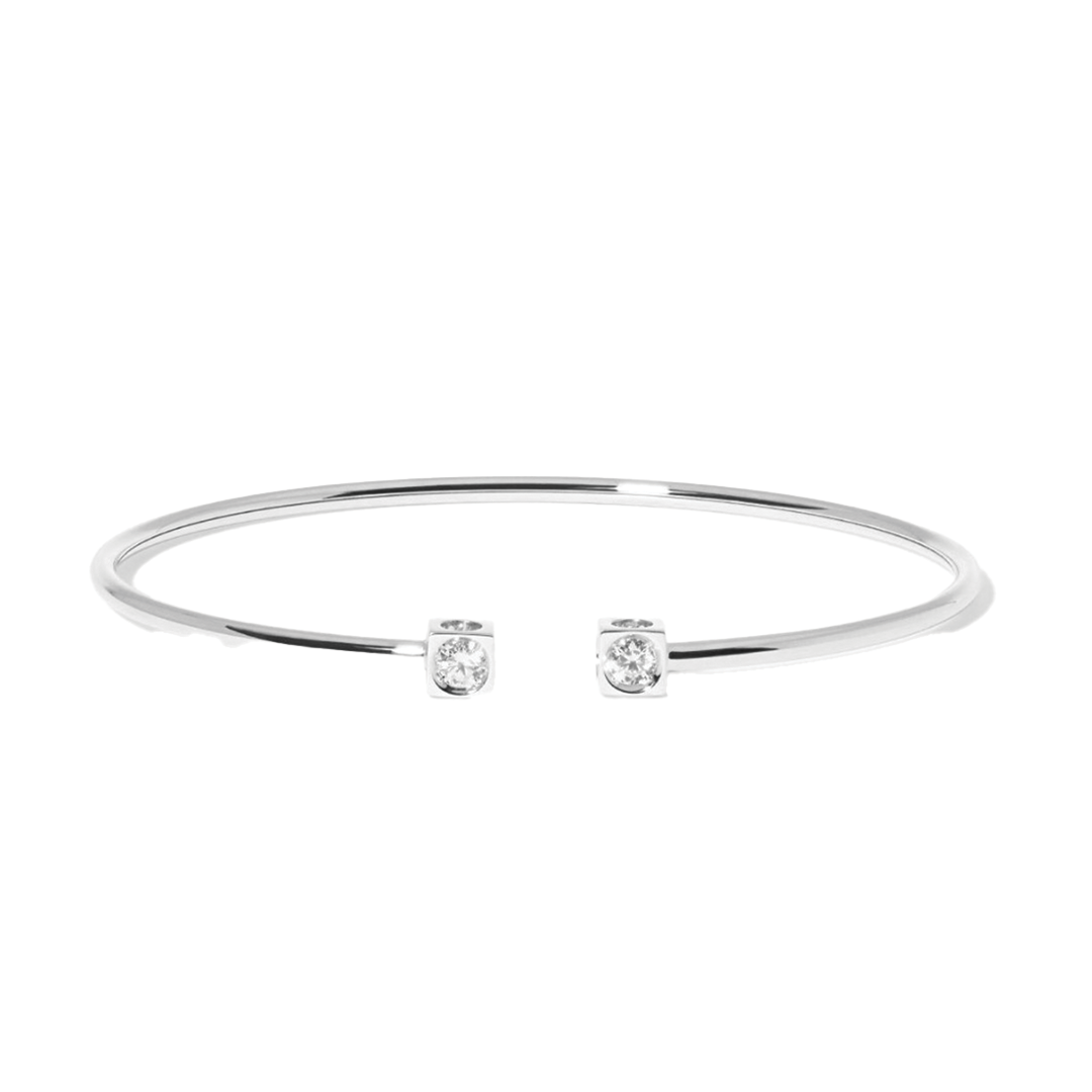 Le Cube Diamant Small Bracelet in White Gold