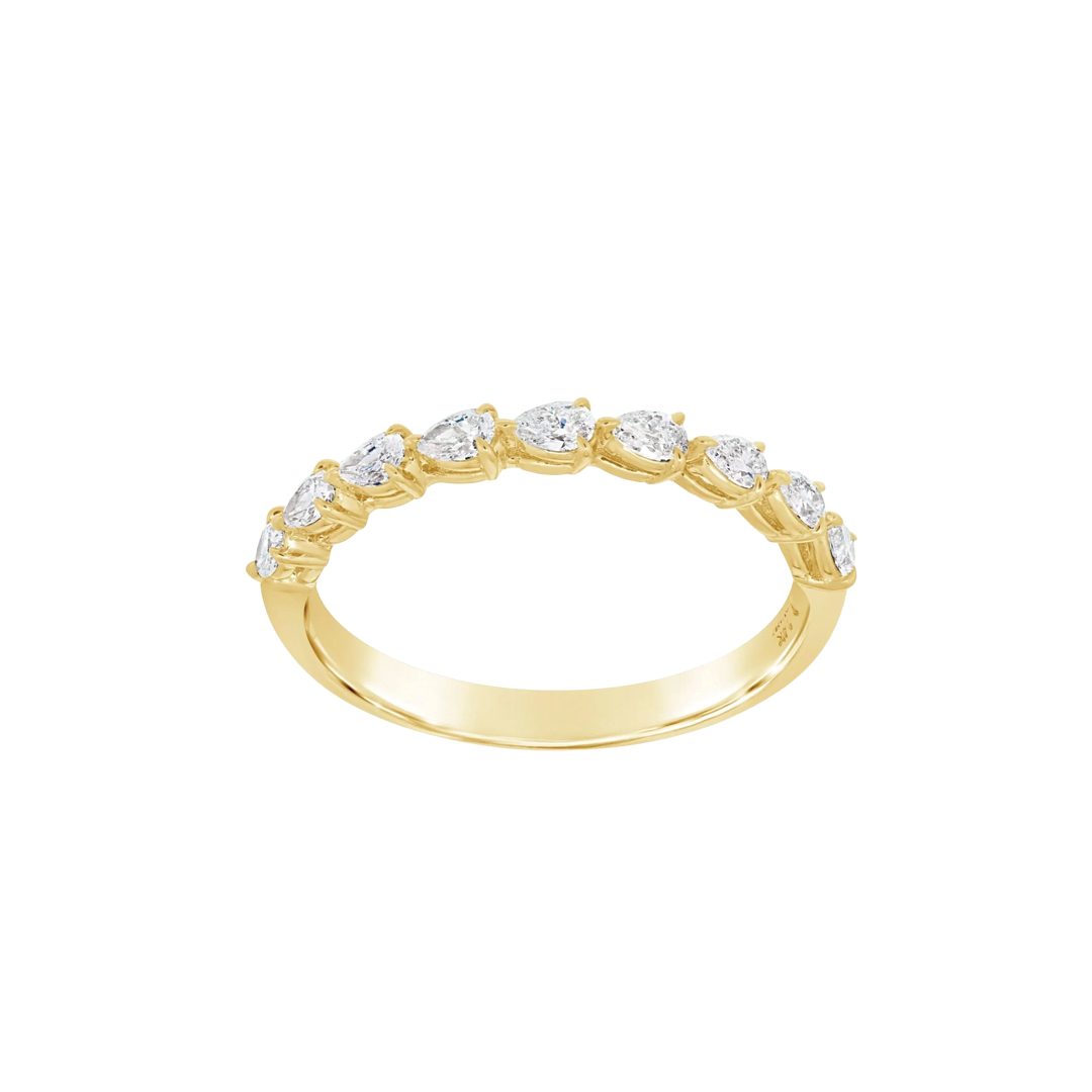 9-Stone Diamond Pear Wedding Band