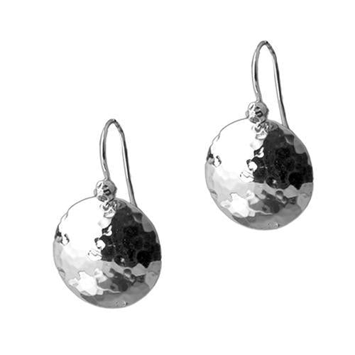 Disc Earrings in Sterling Silver with Diamonds