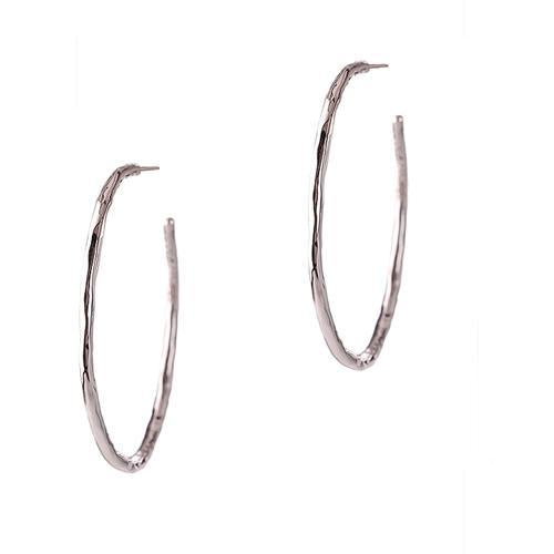 Medium Squiggle Hoop Earrings in Sterling Silver