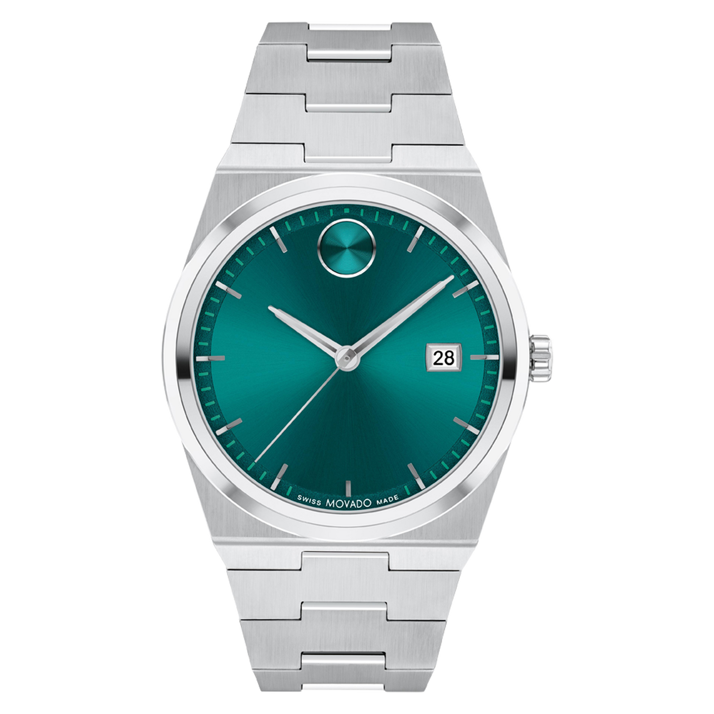 40mm Bold Quest Watch with Green Dial and Stainless Steel Bracelet