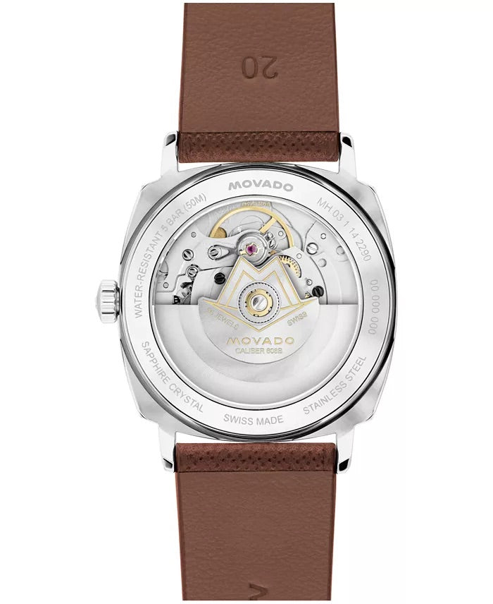 34mm Kingmatic Watch in Brown Leather