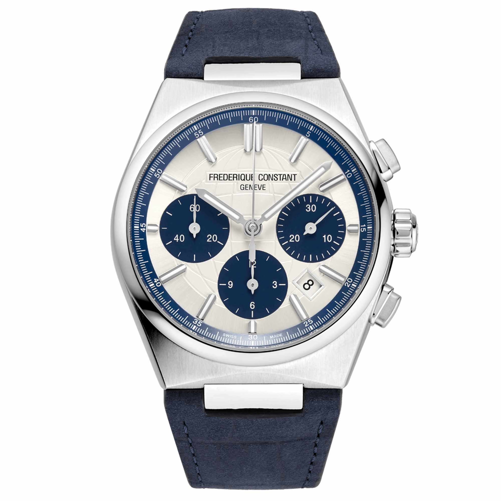 41mm Highlife Chronograph with Blue Crocodile Embossed Strap