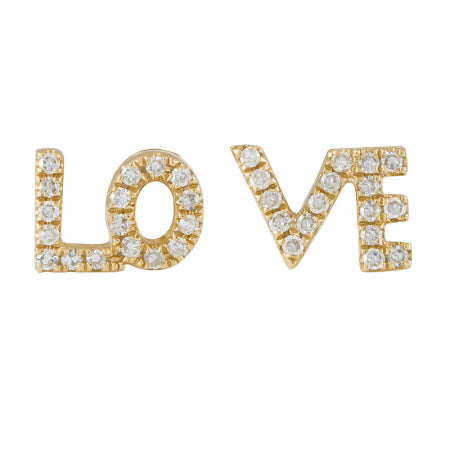 LO & VE Diamond Stud Earrings in Yellow Gold