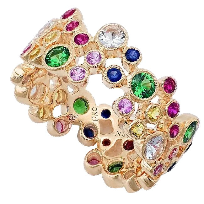 Eternity Band with Multi-Color Sapphires and Gems