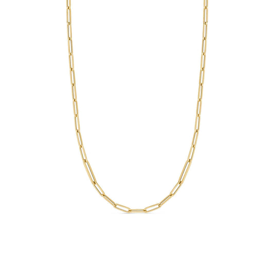 Alternating Size Paperclip Gold Chain Necklace