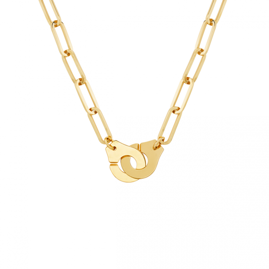 Menottes R15 Mixed Link Necklace in 18K Yellow Gold
