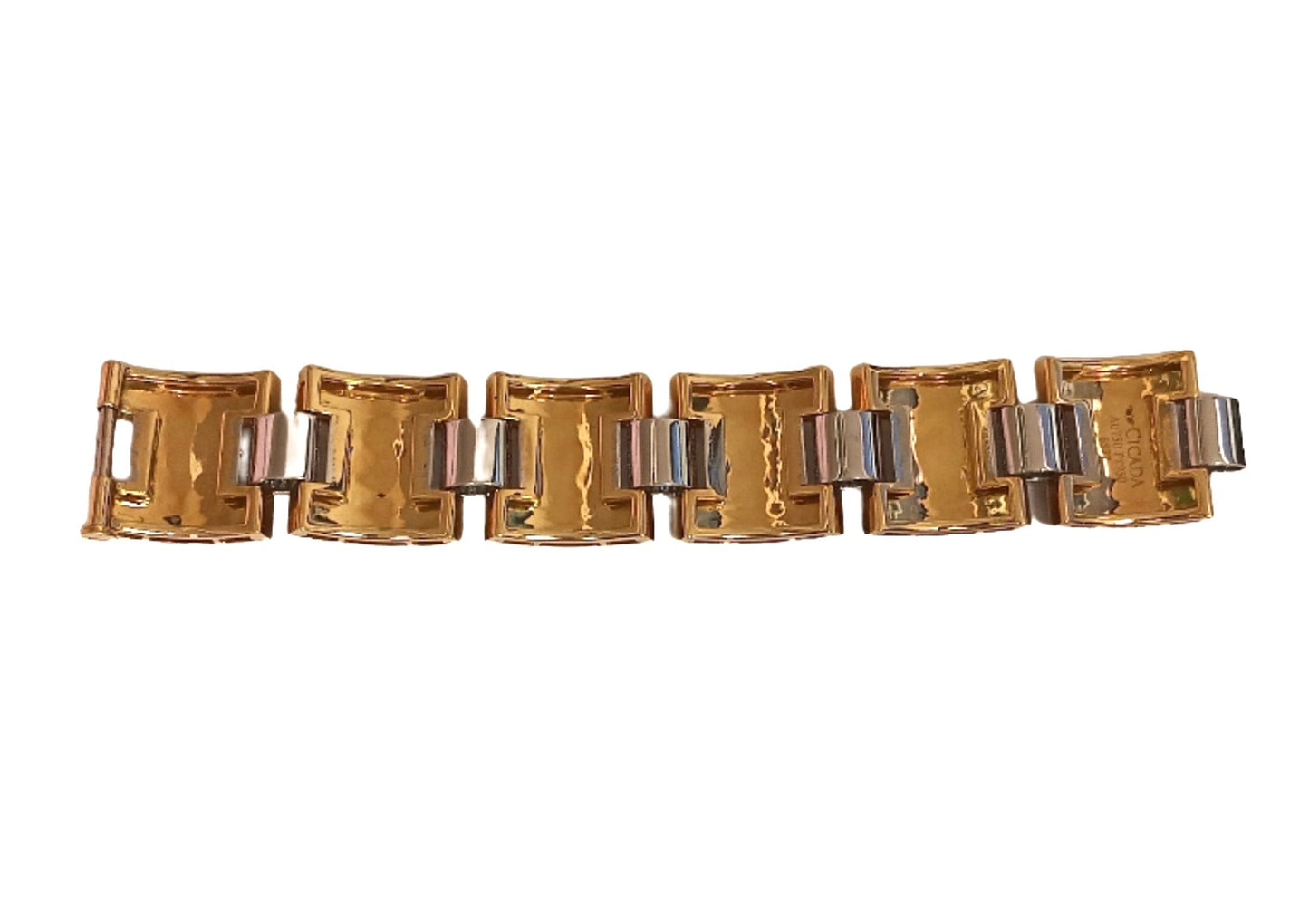 Alternating Enamel and Diamond Section Bracelet