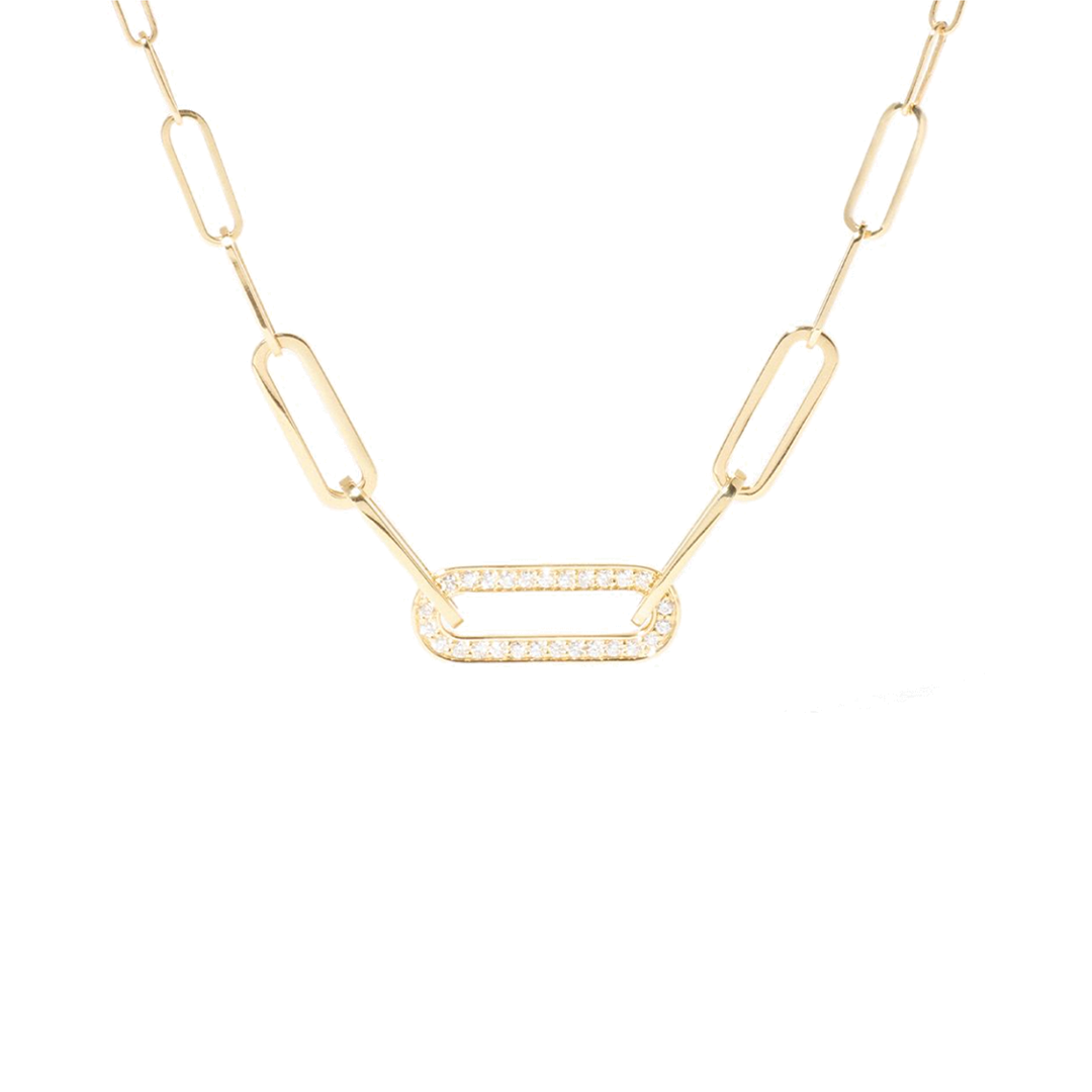 'Maillon' Small Necklace with Diamonds