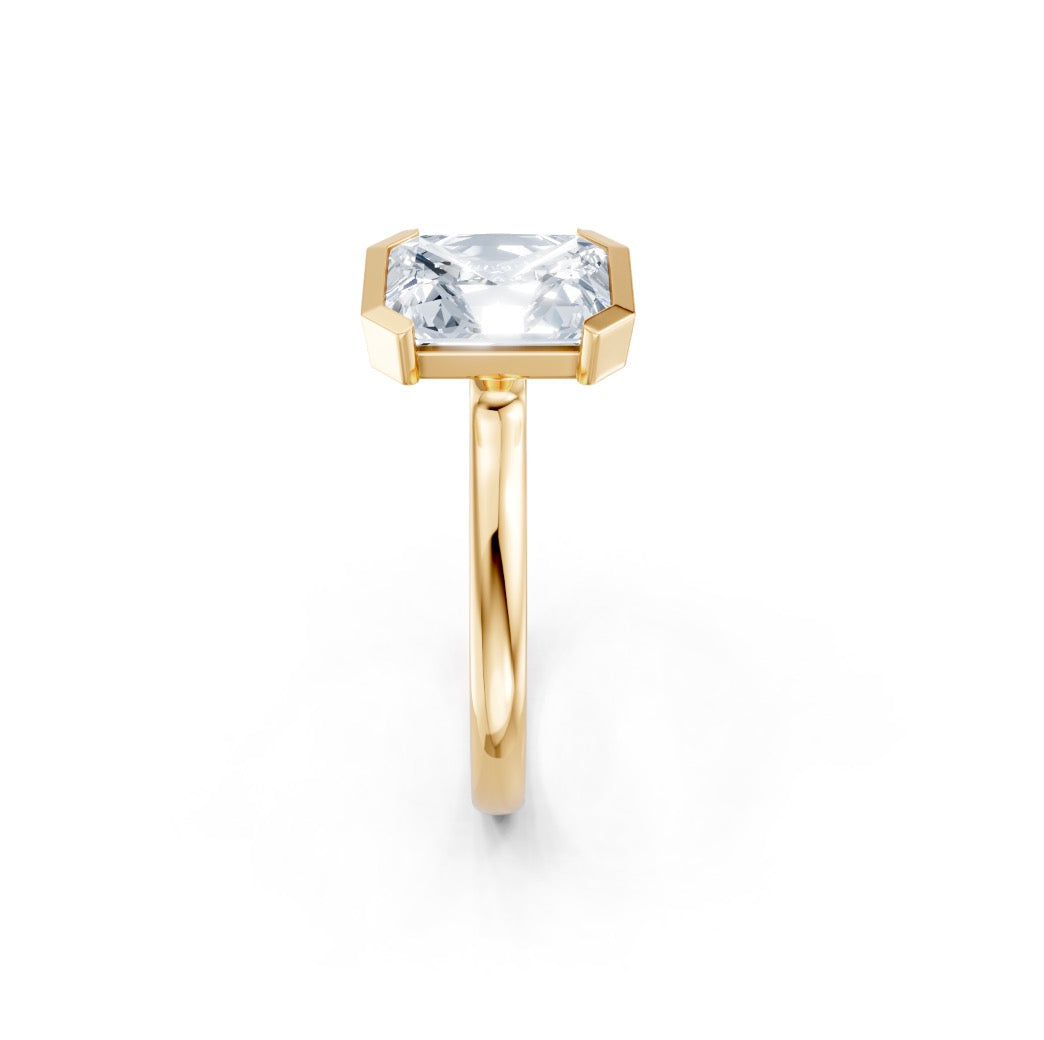 Emerald Cut Diamond Solitaire Engagment Ring Setting