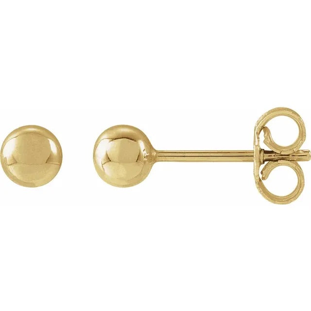 4mm Gold Ball Stud Earrings