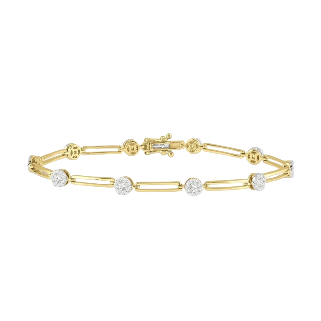 Diamonda and Paperclip Link Bracelet