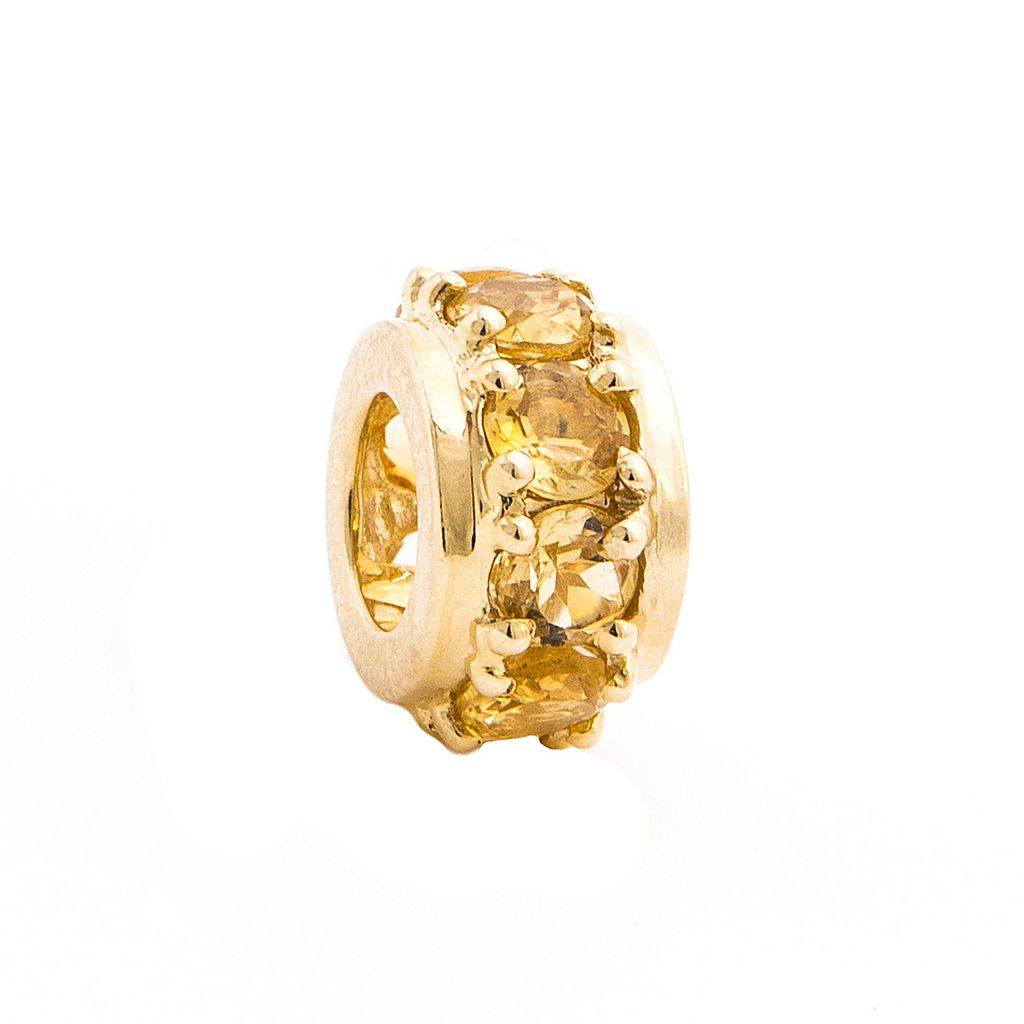 Birthstone Rondelle Pendant in Citrine