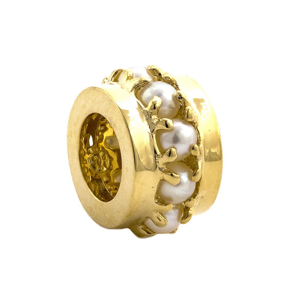 Birthstone Rondelle Pendant in Pearl