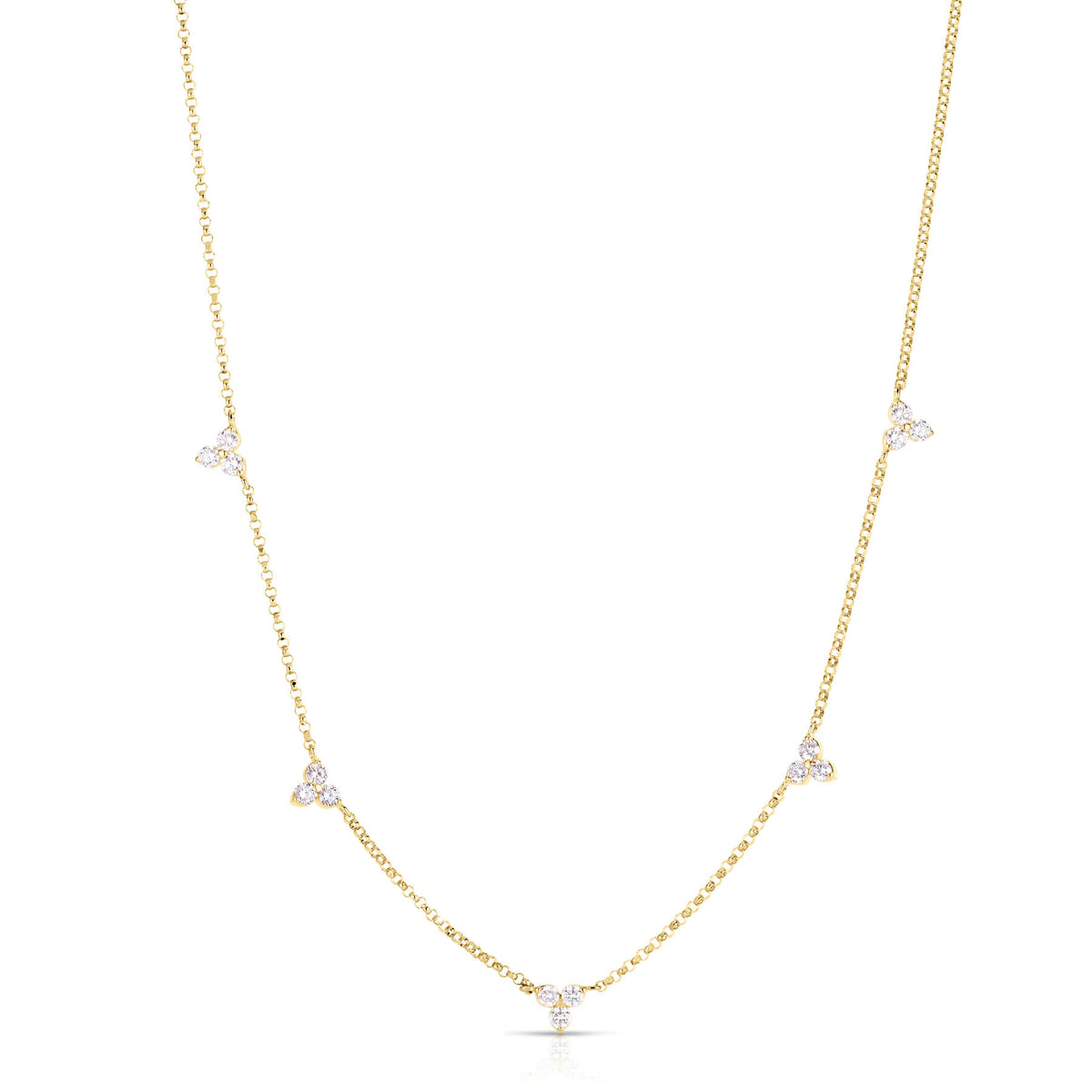 Diamonds By The Inch Five Station Flower Necklace