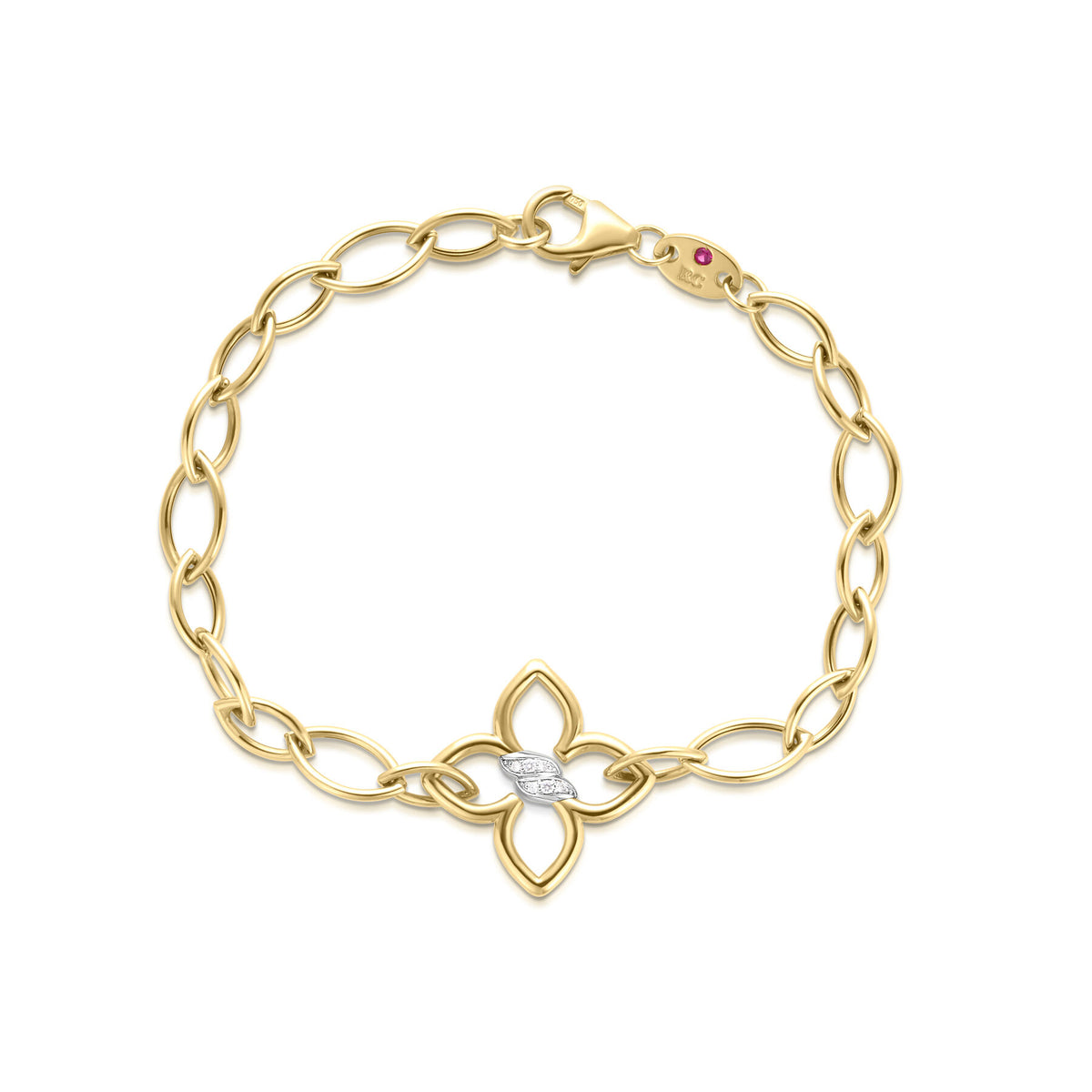 Cialoma Diamond Flower Almond Link Bracelet