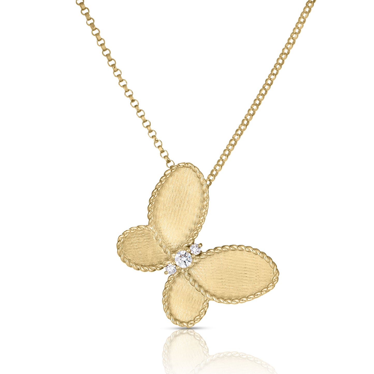 Gold Butterly Necklace with Diamonds