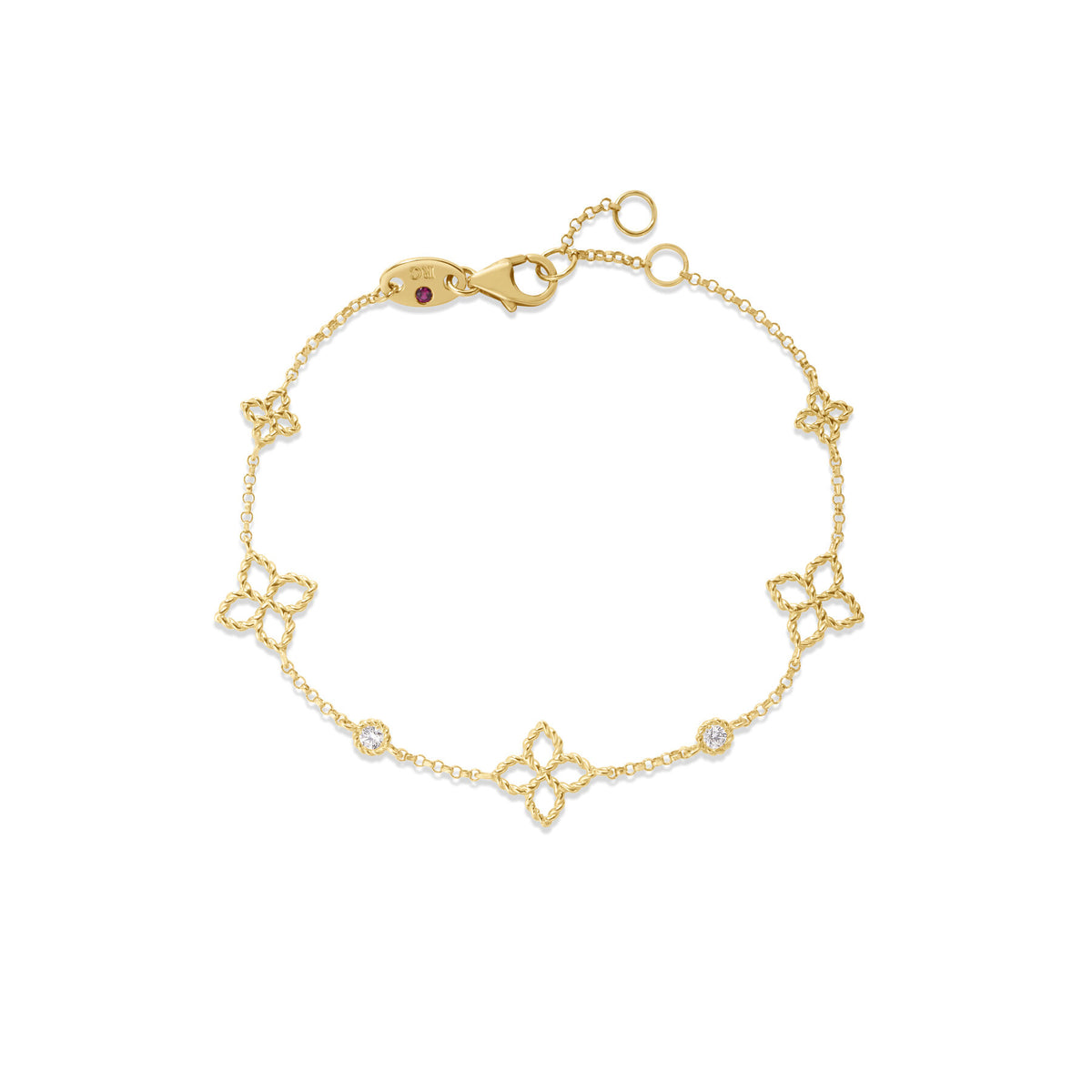 Principessa Alternating Flower and Diamond Station Bracelet