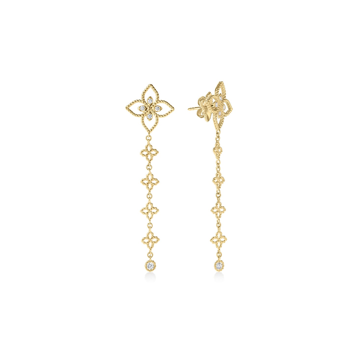 Principessa Diamond Flower Dangle Earrings