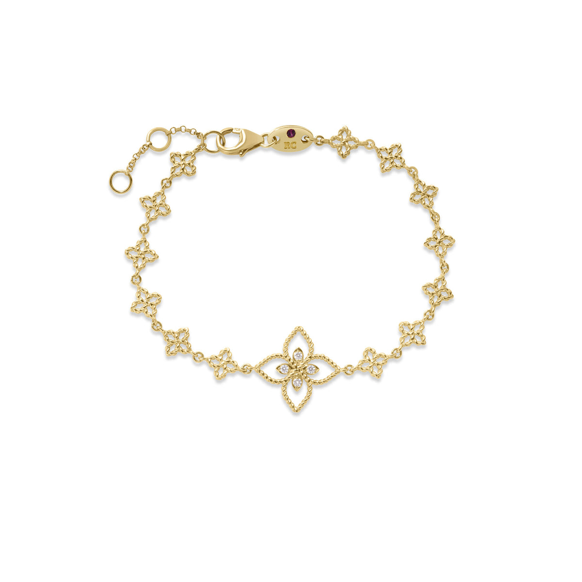 Principessa Flower and Diamond Station Bracelet