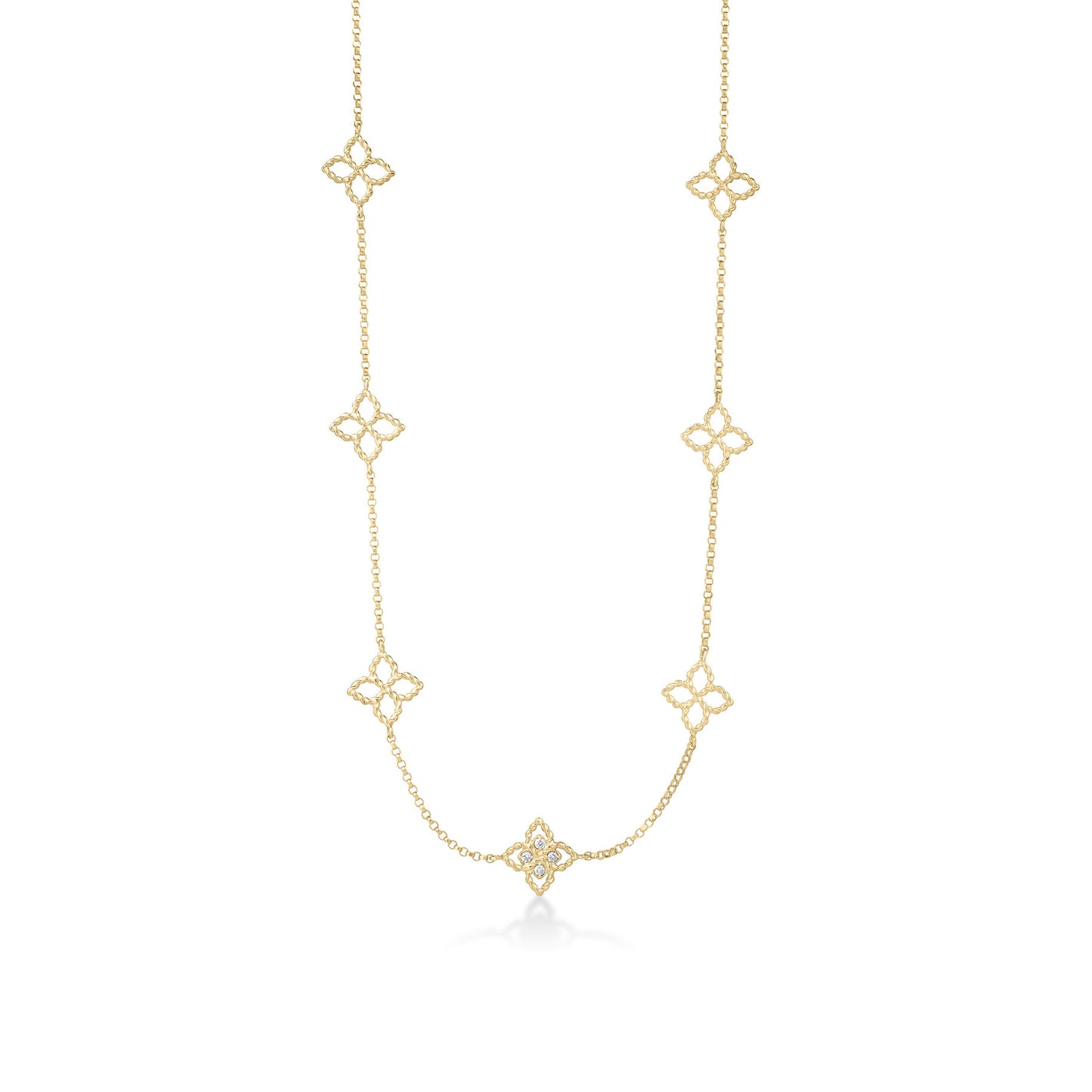 Principessa Flower Station Necklace with Diamonds