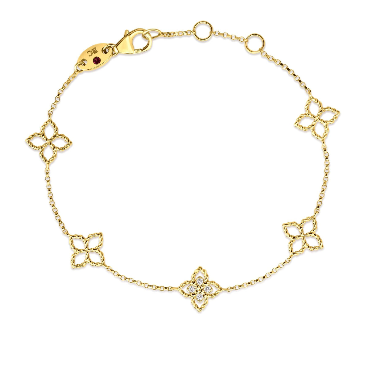 Principessa Flower Station Bracelet with Diamonds