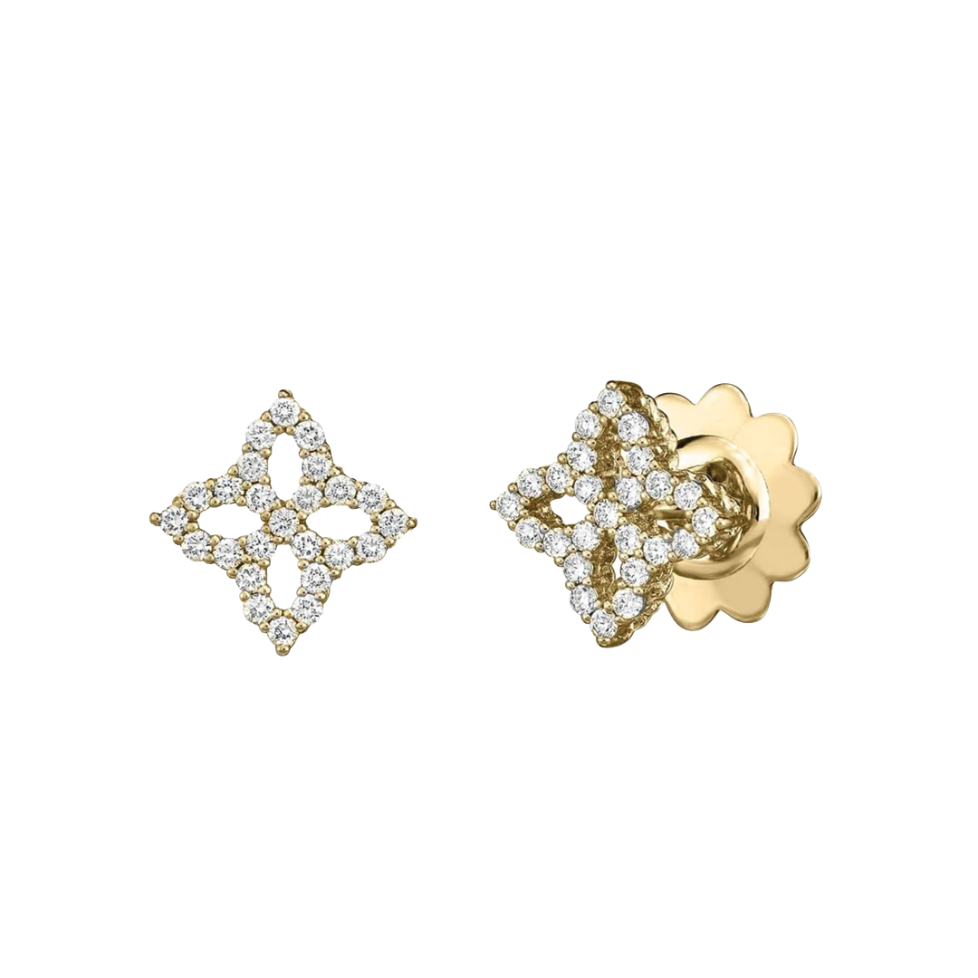 Small Venetian Princess Diamond Flower Earrings