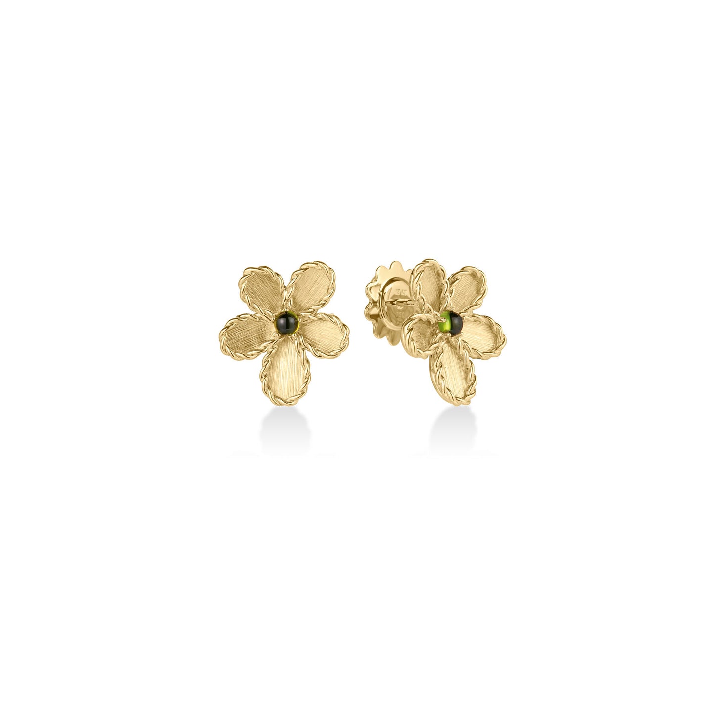 Jasmine Flower Earrings with Green Tourmaline